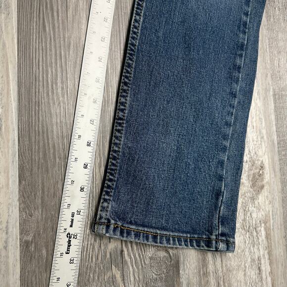 Levis 505 Mid Wash Blue Mens 32x32 Regular Straight Leg Stretch Jeans Red Tab - Picture 9 of 13